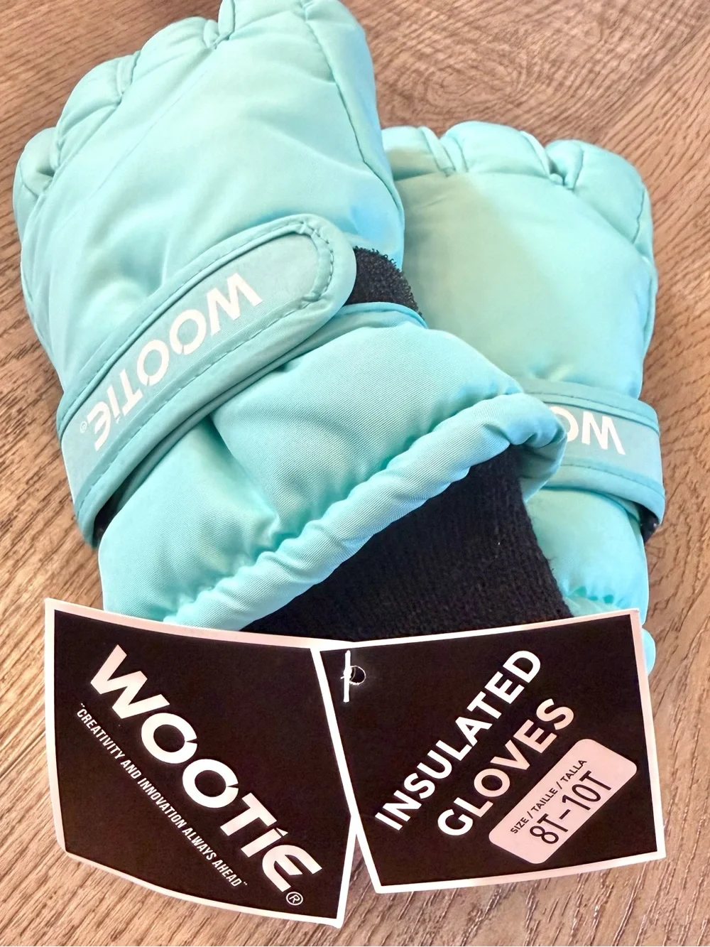 NWT Wootie Aqua Insulated Winter Gloves Size 8T-10T Kids